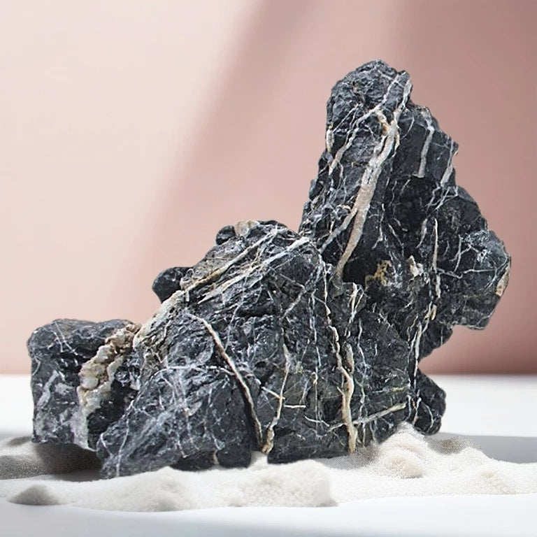 Natural Seiryu Rocks - Aquariums Stones Natural Rocks 2.2 lbs/1kg with White Veins for Fish Tank, Aquariums, and Paludariums - Decorative Rocks for Terrariums, Vivariums, Reptile Enclosures, and Gardens