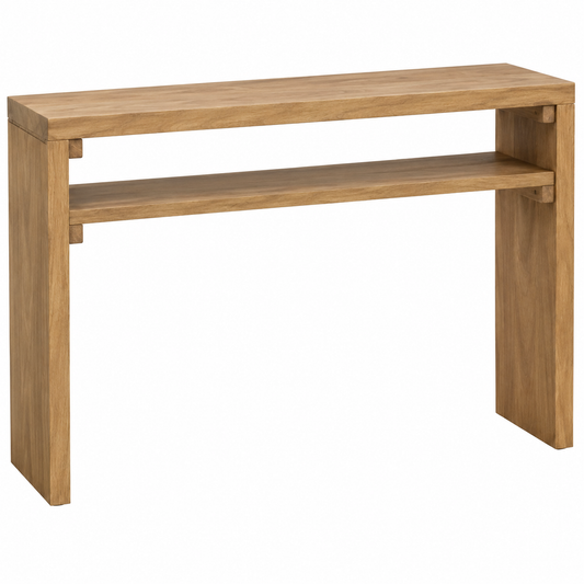 31.5" Tall Rustic Solid Wood Console Table – 2" Thick Slab Entryway Desk
