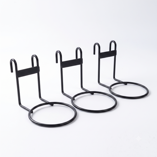 3-Pack Wall Mounted Plant Holders – Heavy-Duty Metal Flower Pot Rings for Round and Square Pots – Versatile Hanging Brackets for Indoor Outdoor Succulents, Cacti & Tropical Foliage (Pots Not Included)