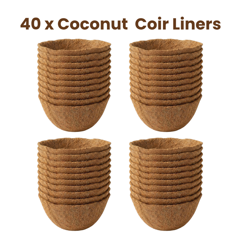 Round Coco Coir Liners Replacement – 100% Natural Coconut Fiber Planter Liners for Hanging Baskets – Eco-Friendly Replacement Liners for Flowers, Herbs & Vegetables