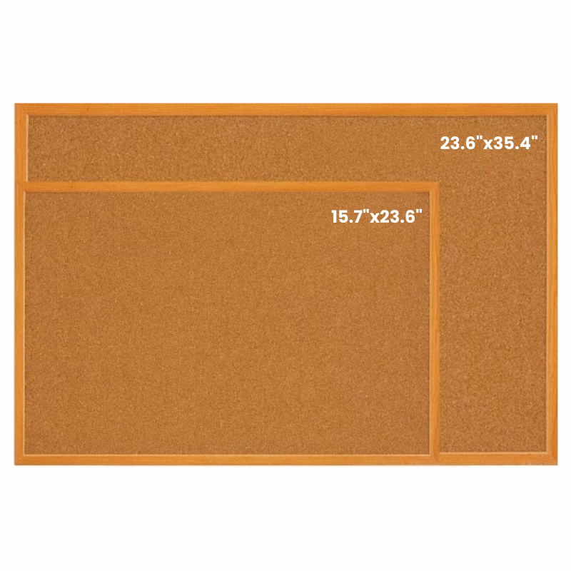 Bundle | Wooden Frame Cork Bulletin Board (Pin Board) & Plastic Push Pin Storage box