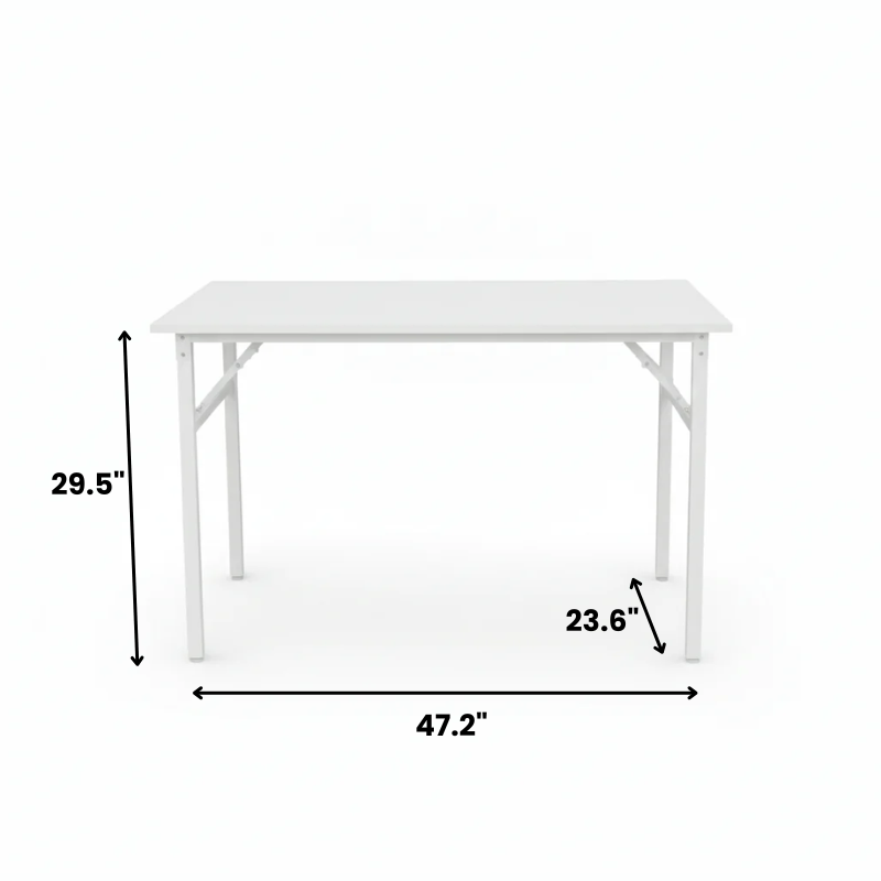 Multiple Color Options - Folding Desk 47.2 x 23.62" with Steel Frame and Scratch-Resistant MDF Top - Home, Study or Office