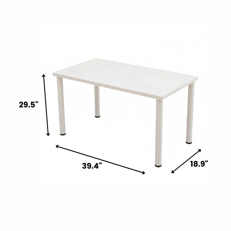 Modern Minimalist Computer Desk – Multi-Purpose Writing, Study, and Gaming Table with Round Legs, Space-Saving Home Office Desk for Bedroom or Apartment