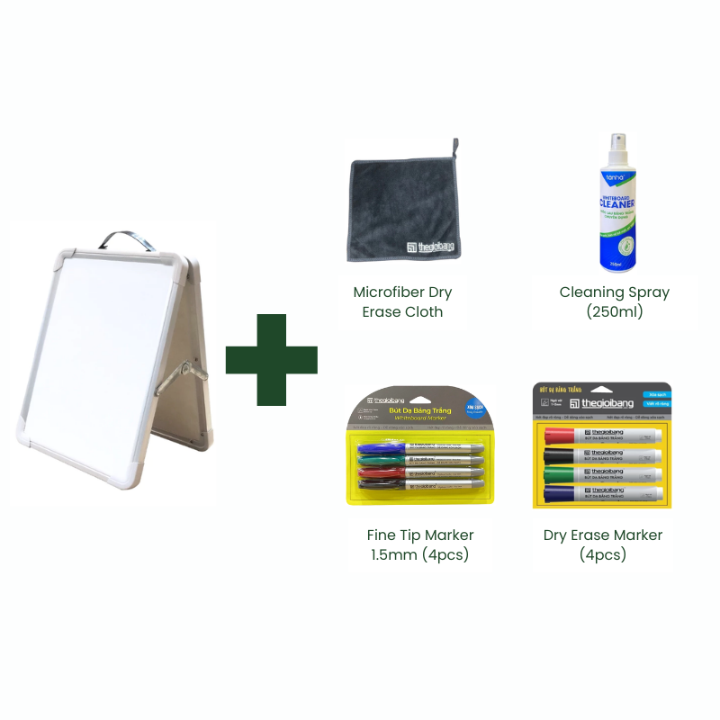 Bundle | Kids Double-Sided Magnetic Whiteboard  & Accessory combo