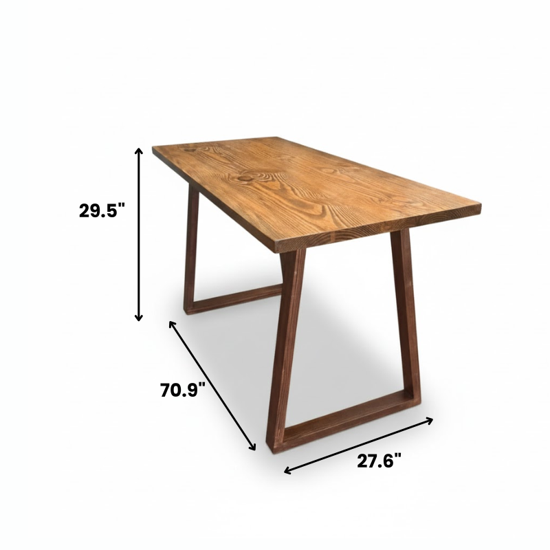 Wooden Office Desk with Solid Pine Top – Study, Computer & Work Table, 47.2 in / 70.9 in (120 x 60 cm / 175 x 70 cm), Durable & Modern Design