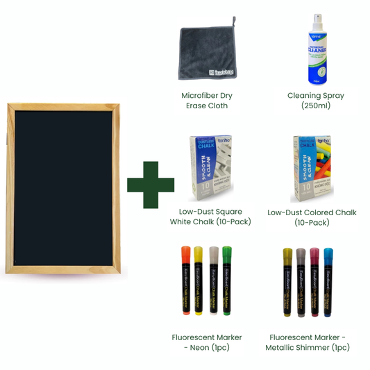Bundle | Wooden frame Magnetic Canvas Menu Board 11.8"x17.7" & Accessory combo