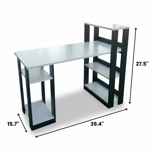 Modern Compact Office Desk with Storage – Space-Saving Computer Table for Home or Small Apartment, Easy Assembly