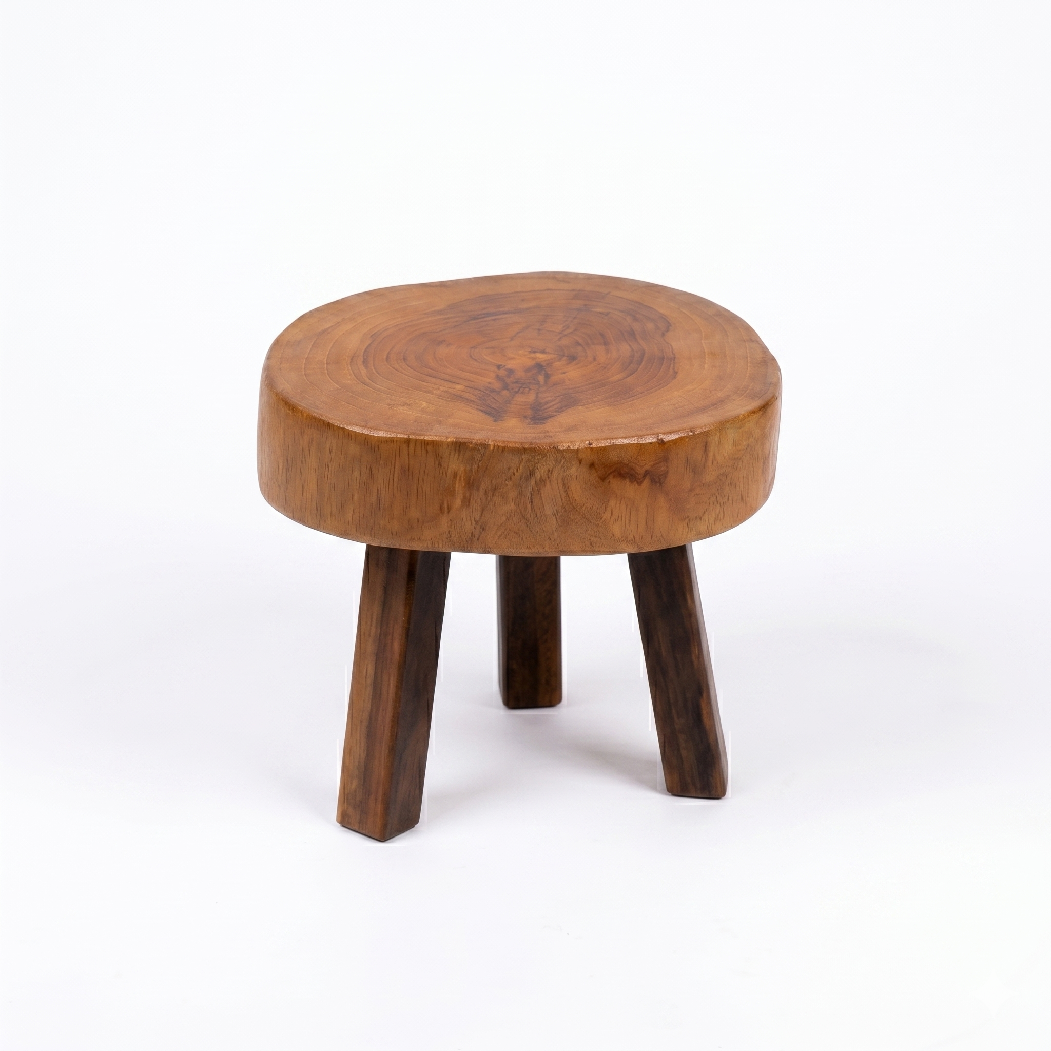 Unique Live Edge Solid Wood Stool – Handcrafted Natural Wood Side Table – Rustic Plant Stand & Accent Stool – Thick Wood Slab End Table for Living Room & Bedroom