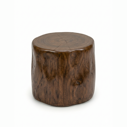 Multipurpose Solid Wood Stump Stool – Handcrafted Natural Tree Trunk Pedestal – Unique Live Edge Side Table, Plant Stand & Accent Seat – One-of-a-Kind Organic Modern Decor