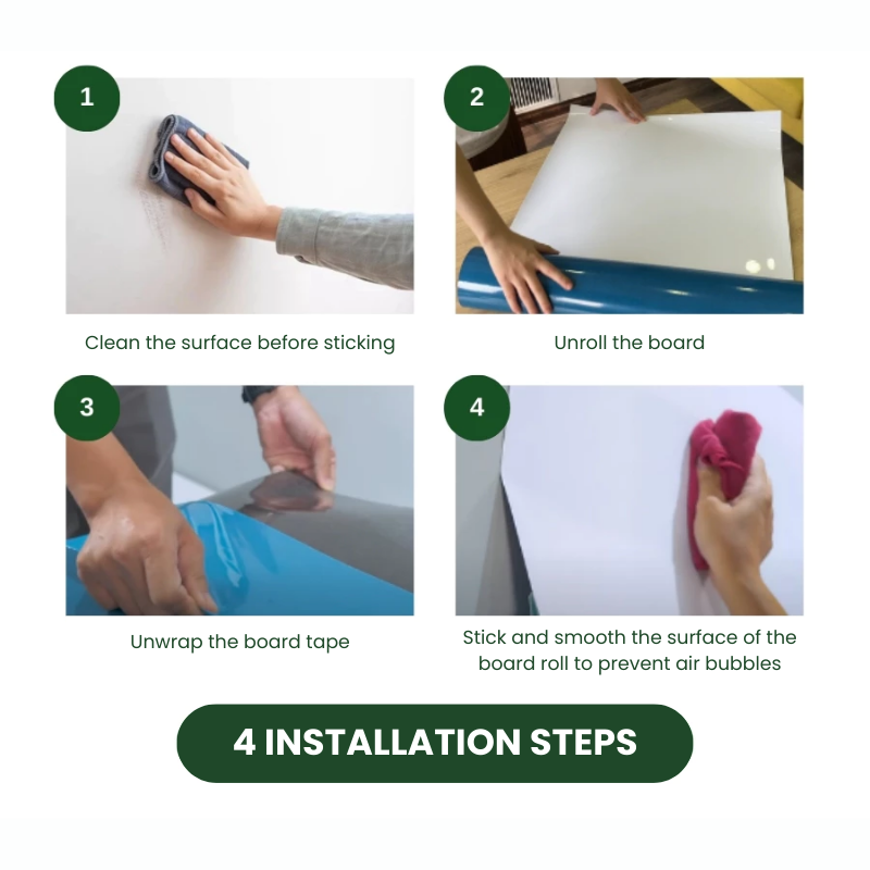 Bundle | Roll-Up Magnetic Whiteboard Wall Decal & Accessory combo