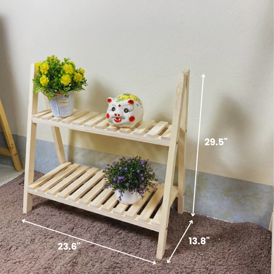 Elegant Pine Wood Plant Stand - High-Quality Flower Pot Display