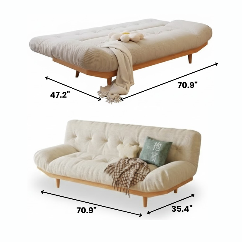 Foldable Wooden Frame Sofa Bed - 2 sizes