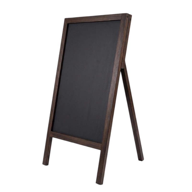 Rustic Chalkboard Sign – 32"x20" Single-Sided Wooden Menu Board – Standing Magnetic Blackboard for Cafés, Restaurants & Weddings – Compatible with Liquid Chalk Markers, Brown