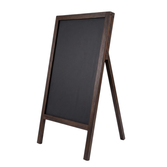Rustic Chalkboard Sign – 32"x20" Single-Sided Wooden Menu Board – Standing Magnetic Blackboard for Cafés, Restaurants & Weddings – Compatible with Liquid Chalk Markers, Brown