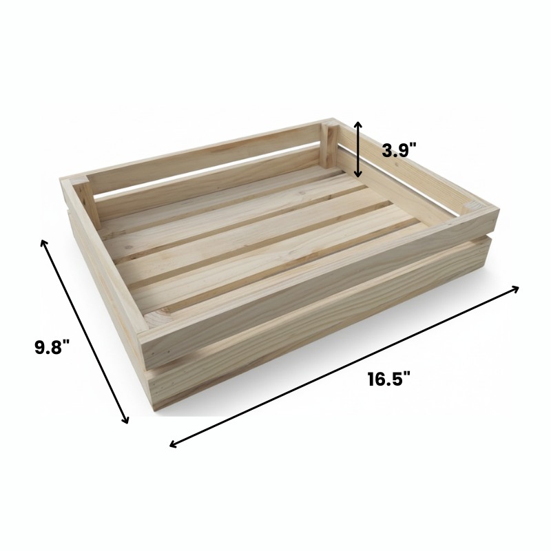 Set of 3 Wooden Serving & Storage Tray - Assorted Sizes