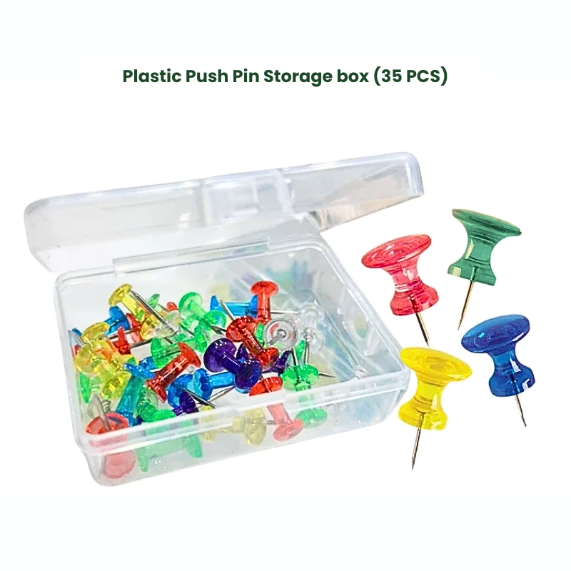 Bundle | Aluminum Frame Wall-Mounted Felt Pin Board & Plastic Push Pin Storage box