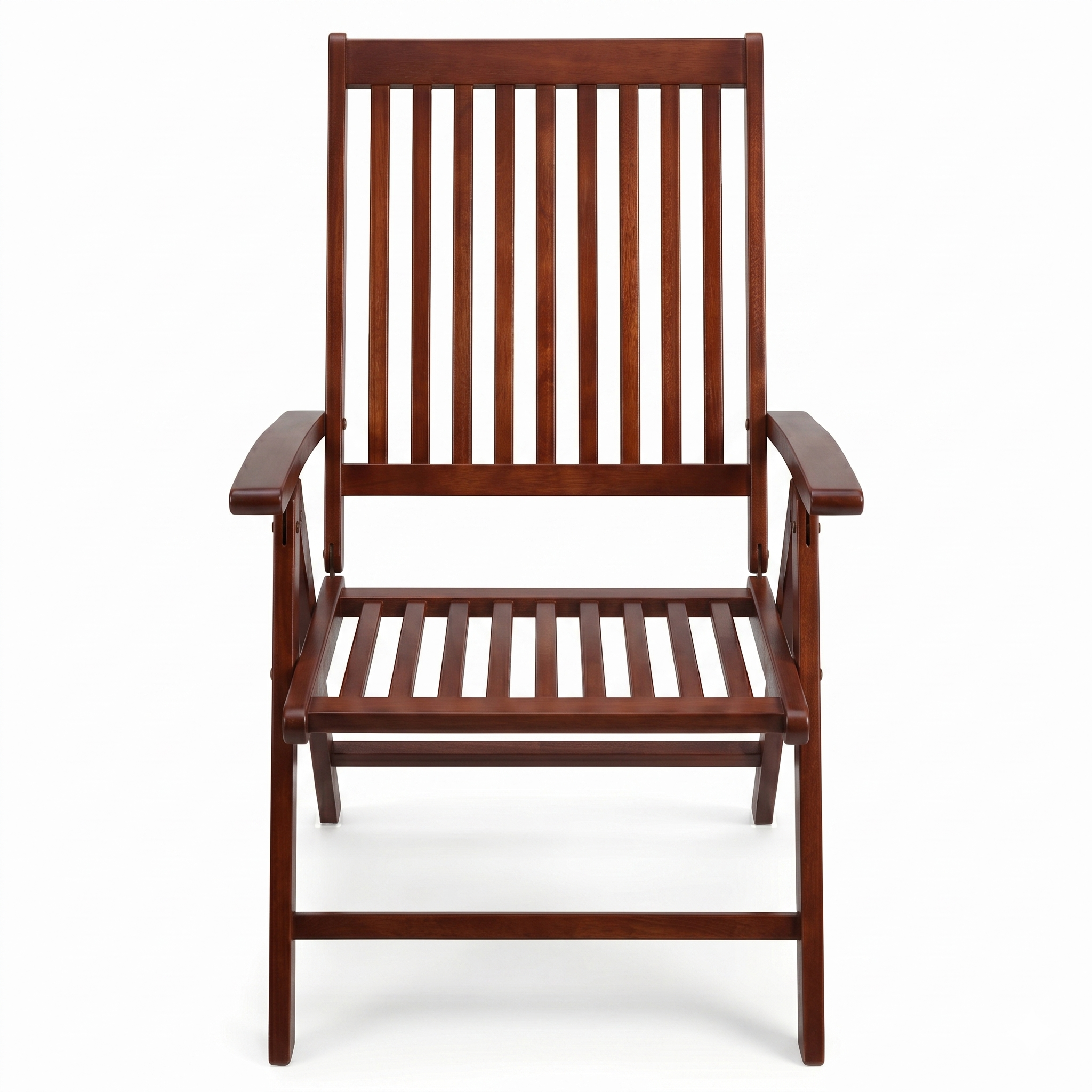 5-Position Adjustable Wooden Reclining Chair – Premium Solid Wood Folding Lounge Chair with Armrests – Heavy-Duty Recliner for Luxury Patio, Garden, Homestay & Balcony