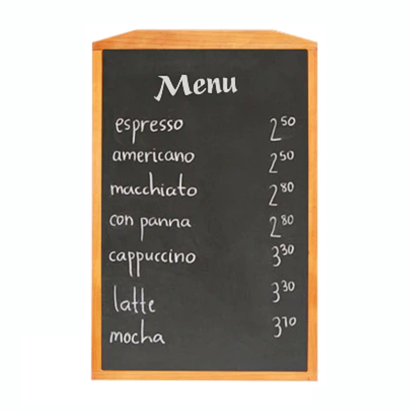 Bundle | Wooden frame Single-Sided Menu Board 23.6"x35.4" & Accessory combo