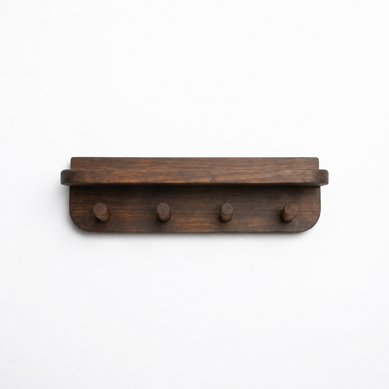 2-in-1 Wooden Wall Shelf & Hook Rack – Handcrafted Entryway Organizer – Premium Floating Shelf for Bathroom & Hallway – Heavy Duty Natural Wood Hanger for Bags & Decor