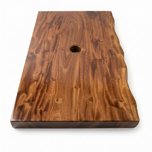 Live Edge Solid Wood Bathroom Vanity Top – 2-Inch Thick Rustic Floating Shelf for Vessels Sinks – Natural Edge Wood Slab for Lavabo & Countertops – Available in Multiple Lengths