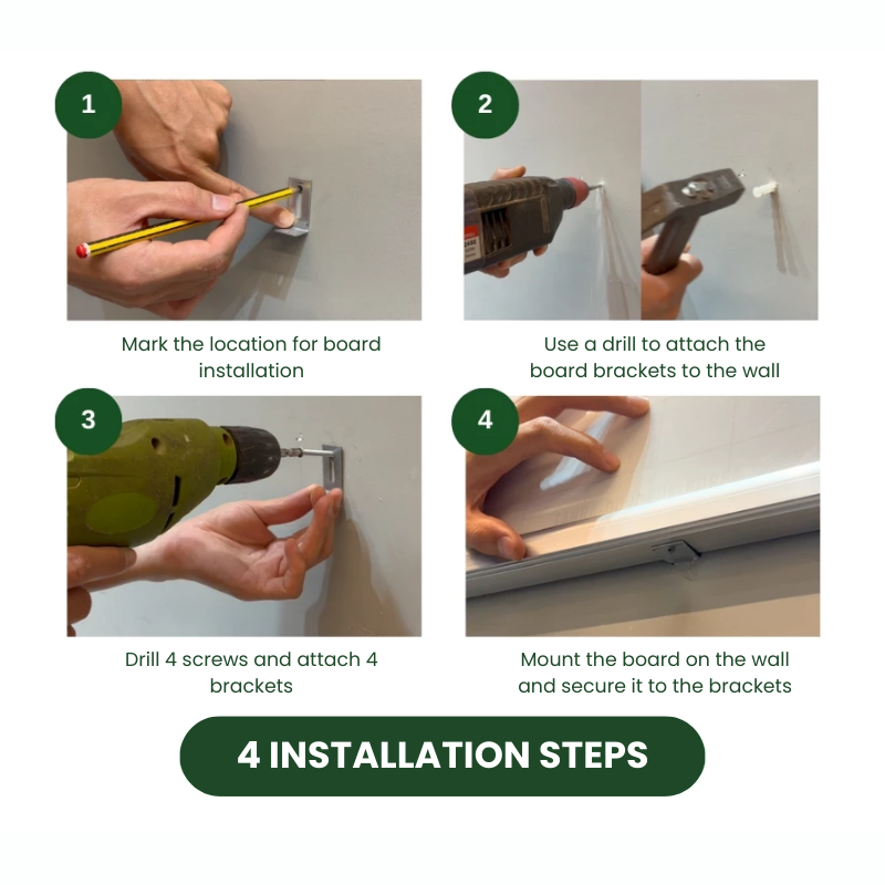 Bundle | Aluminum Frame Wall-Mounted Felt Pin Board & Plastic Push Pin Storage box