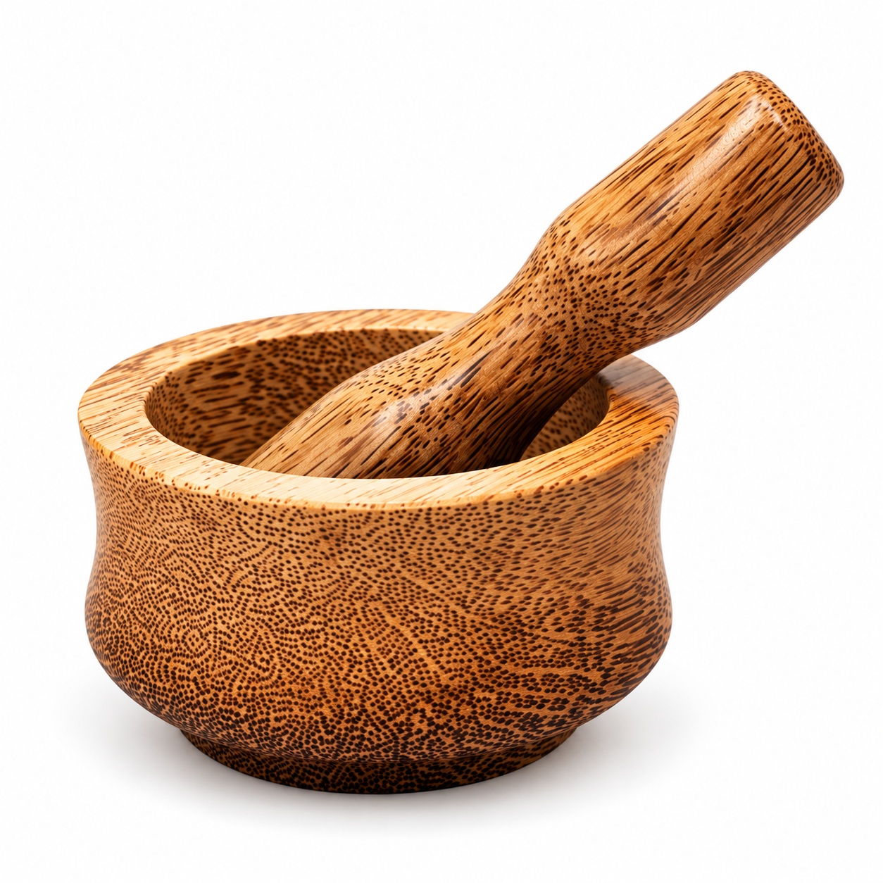 Coconut Wood Mortar and Pestle Set – Handmade Natural Herb Spice Grinder