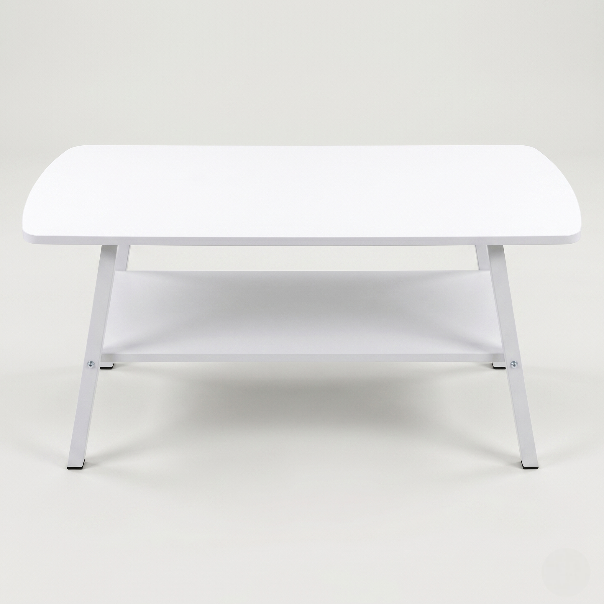Modern 2-Tier Coffee Table – Sturdy 4-Legged Sofa Side Table for Living Room – Space-Saving Wooden Tea Table with Storage Shelf – Minimalist Central Cocktail Table for Home & Office