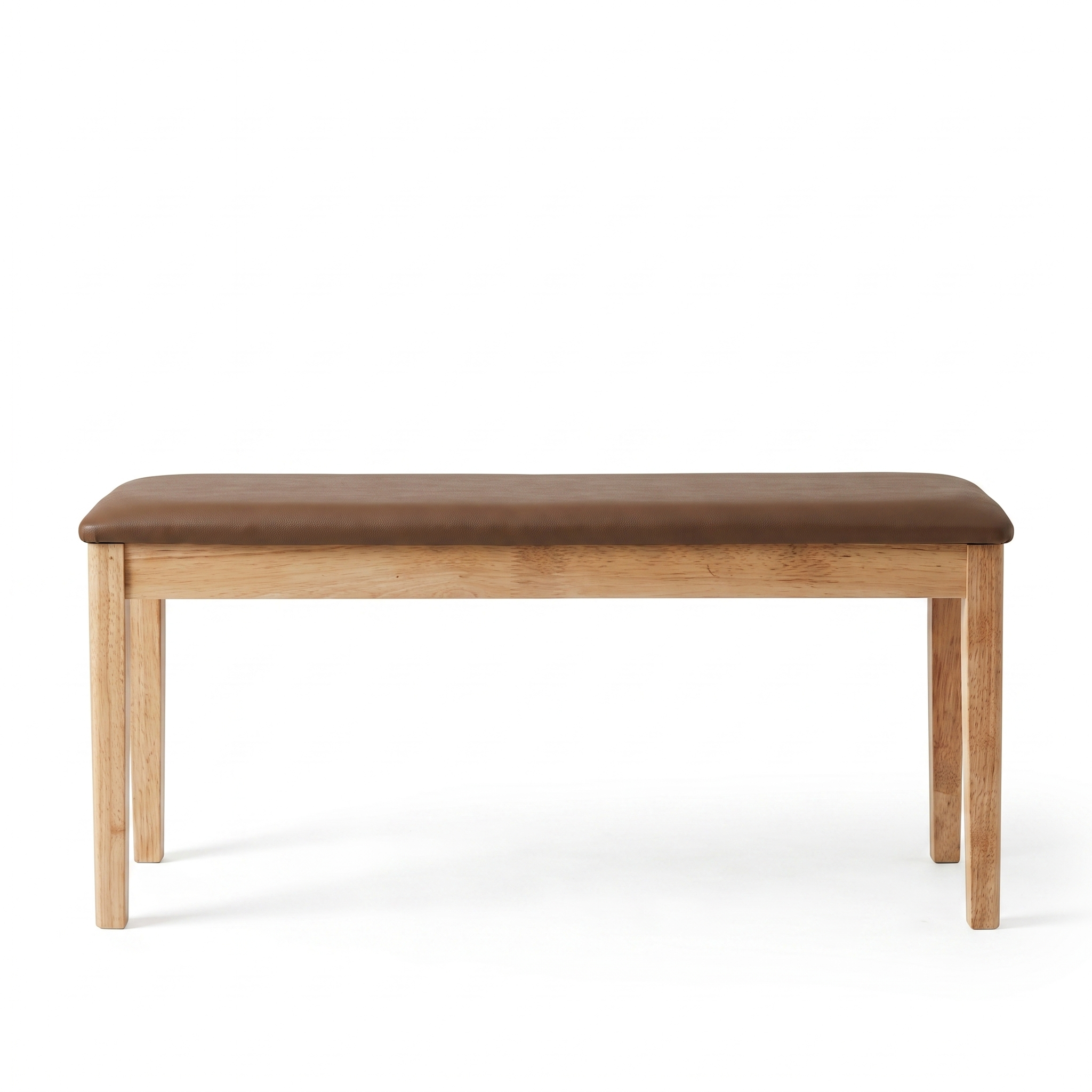 41-Inch Upholstered Bench – Modern Entryway Bench with Padded Faux Leather Seat, for Bedroom End of Bed, Solid Rubberwood Dining Bench for Kitchen, Living Room & Hallway – Easy Assembly
