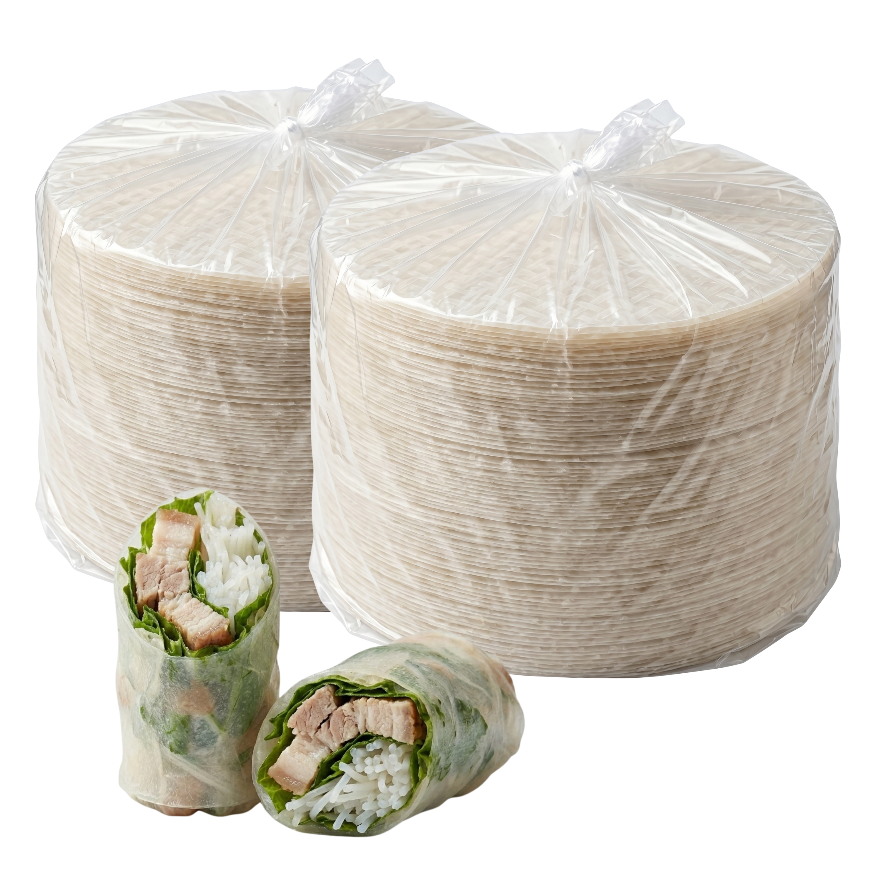 Vietnamese Round Rice Paper Wrappers – White Rice Wraps for Fresh Spring Rolls & Dumplings – Non-GMO, Gluten-Free & Low Carb, 22cm/ 8.6"