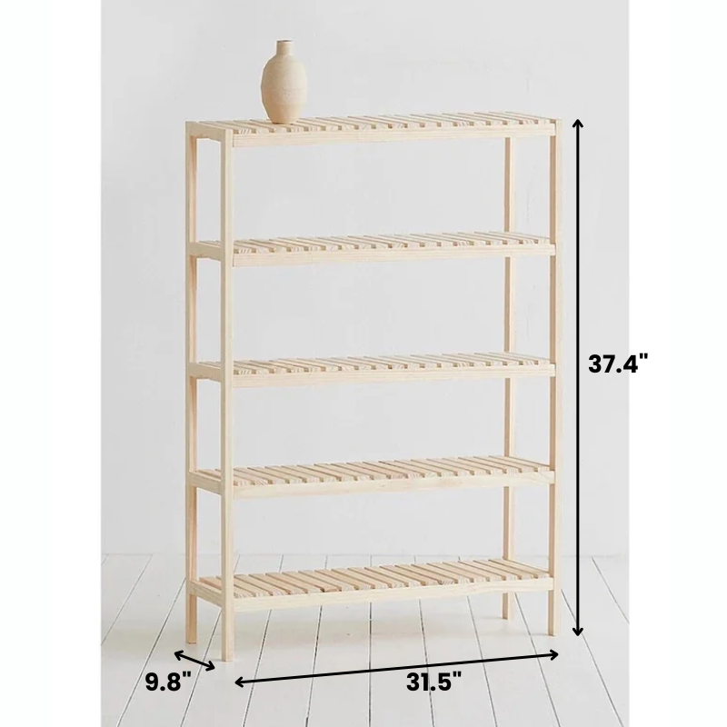 Multi-Tier Wooden Storage Rack Organizer 5–8 Layers, Natural Pine Wood Plant Stand, Bookshelf, Display Shelf for Living Room, Balcony, or Office – Durable & Easy Assembly