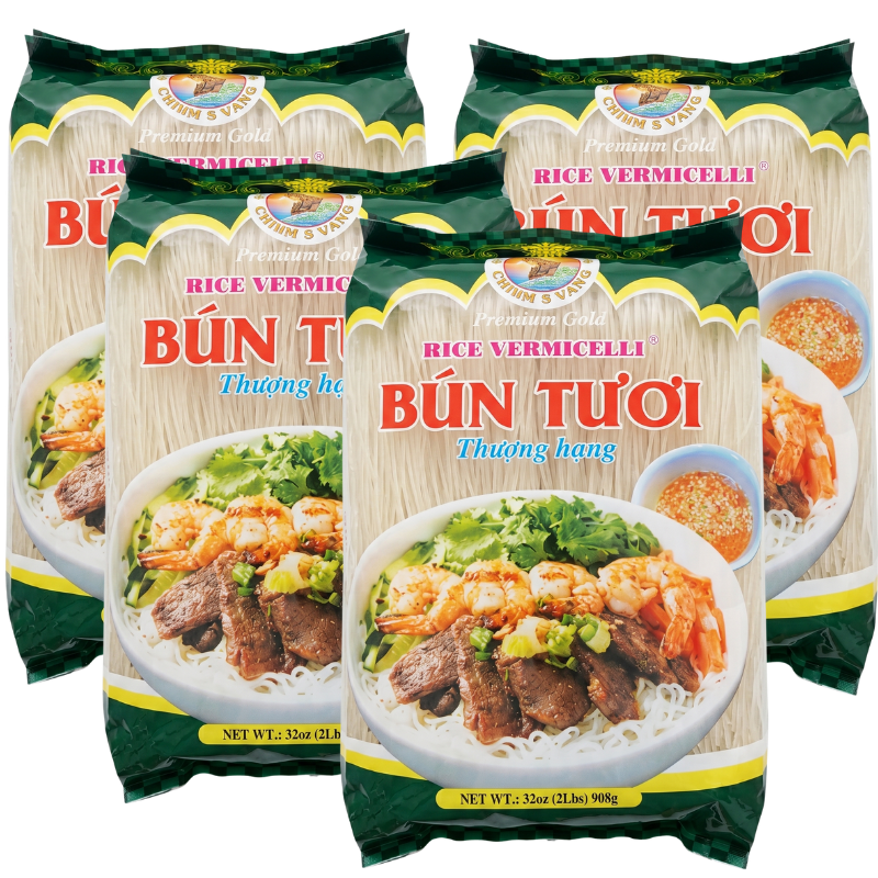 Vietnamese Rice Sticks 8.8 lbs, 4 Packs – Dried Thin Rice Vermicelli for Pho, Bun Bo Hue & Spring Rolls, Noodles – Authentic Fresh-Like Texture – Gluten-Free & Non-GMO