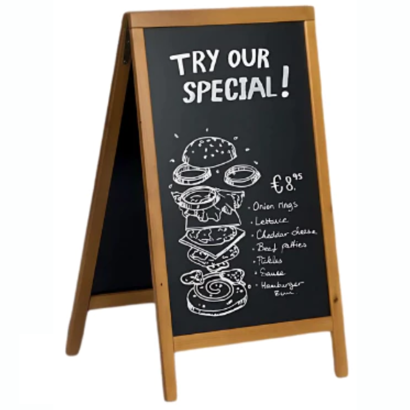 Bundle | Wooden frame Double-Sided Menu Board Romana 23.6"x47.2" & Accessory combo