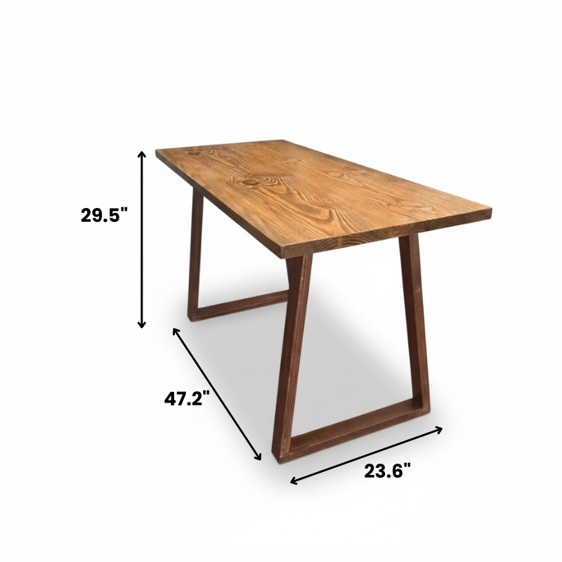 Wooden Office Desk with Solid Pine Top – Study, Computer & Work Table, 47.2 in / 70.9 in (120 x 60 cm / 175 x 70 cm), Durable & Modern Design