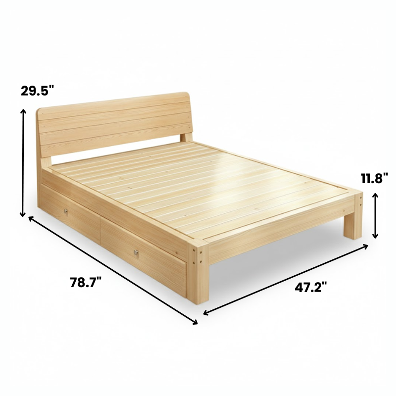 Durable Solid Wood Bed Frame - Multiple size