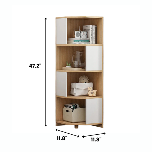 4-Tier Wooden Corner Shelf