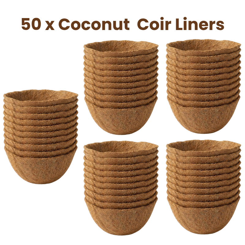 Round Coco Coir Liners Replacement – 100% Natural Coconut Fiber Planter Liners for Hanging Baskets – Eco-Friendly Replacement Liners for Flowers, Herbs & Vegetables