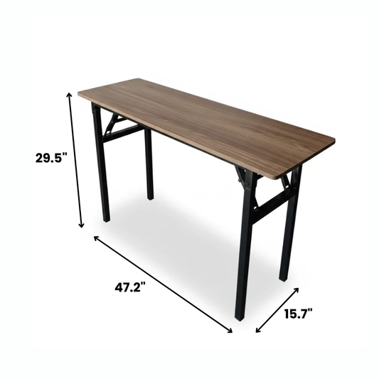 Foldable Student Desk with Heavy-Duty Metal Frame and Scratch-Resistant MDF Top, Space-Saving Study Table for Office, School, or Home, 47.2 x 15.7 x 29.5 in (120 x 40 x 75 cm)