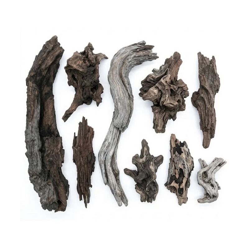 Natural Textured Sinking Driftwood 2.2 lbs/1kg - Premium Wood for Fish Tank Aquascaping, Aquariums, and Paludariums - Decorative Wood for Terrariums, Vivariums, Reptile Enclosures, and Gardens, 4in to 12in
