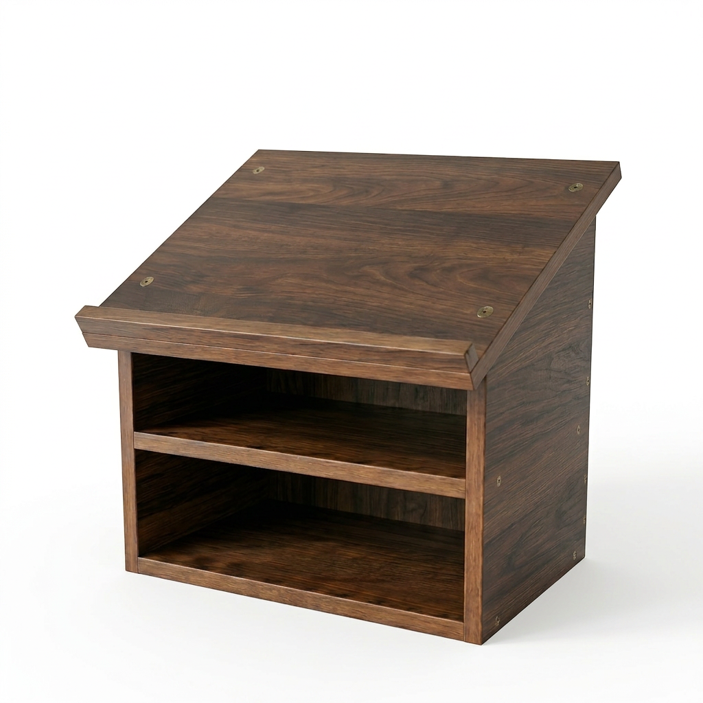 Wooden Buddhist Sutra Reading Stand – Altar Desk with Storage Compartment – Handcrafted Meditation Table for Chanting, Prayer & Script Reading – Portable Tabletop Shrine