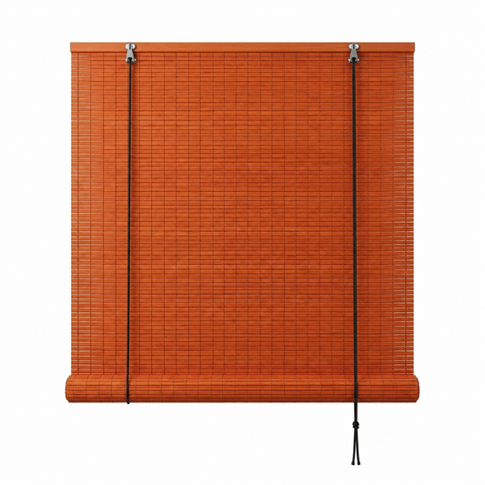 Bamboo Roll-Up Window Blinds – Weather-Resistant Outdoor Sun Shade & Rain Cover – Bamboo Slat Blinds with Cord Pull-Up Mechanism for Patio, Porch, Garden & Balcony