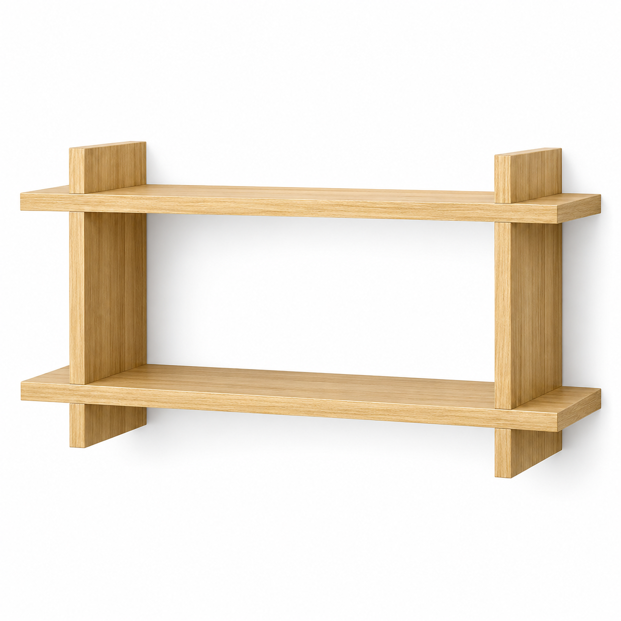 Mini Trapezoid Floating Wall Shelf – Wooden Geometric Display Shelf