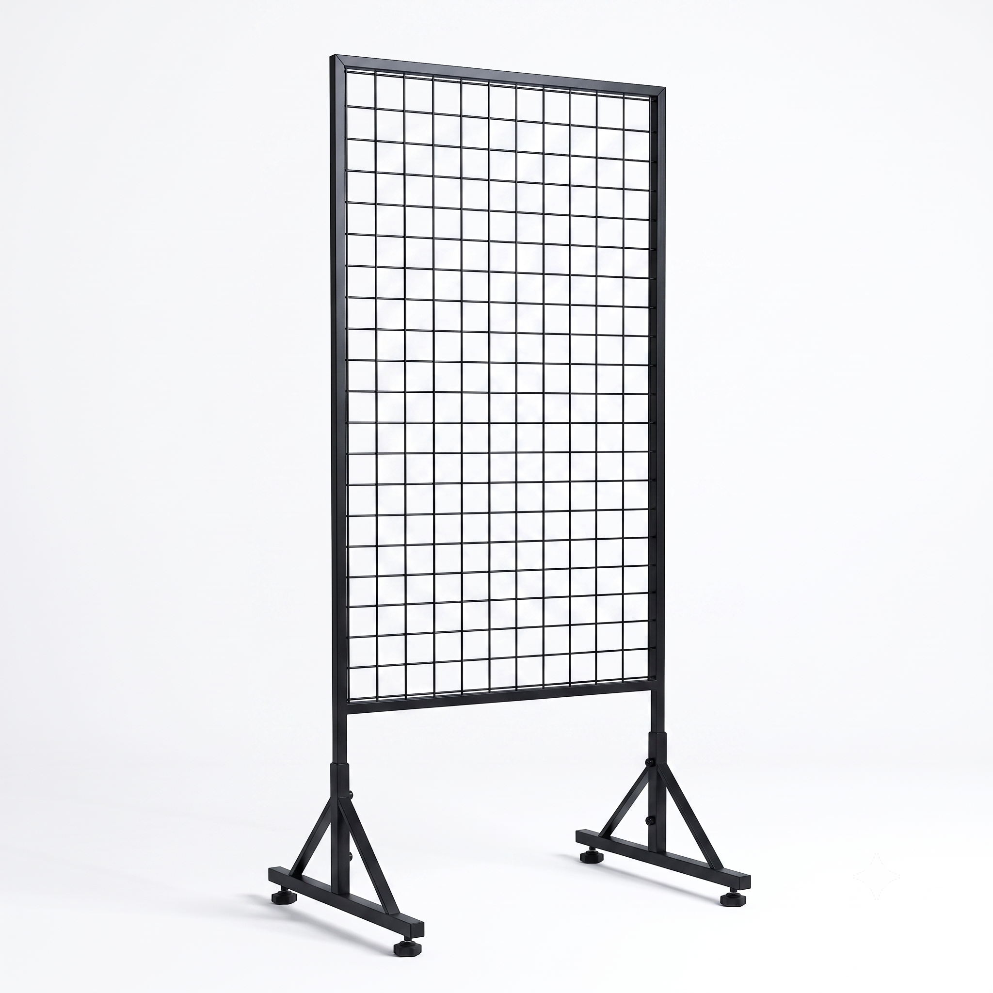 Freestanding Wire Grid Panel Display with Wheels – Mobile Gridwall Rack for Retail Store Products, Craft Fairs & Trade Shows – Heavy-Duty Wire Mesh Panel Stand