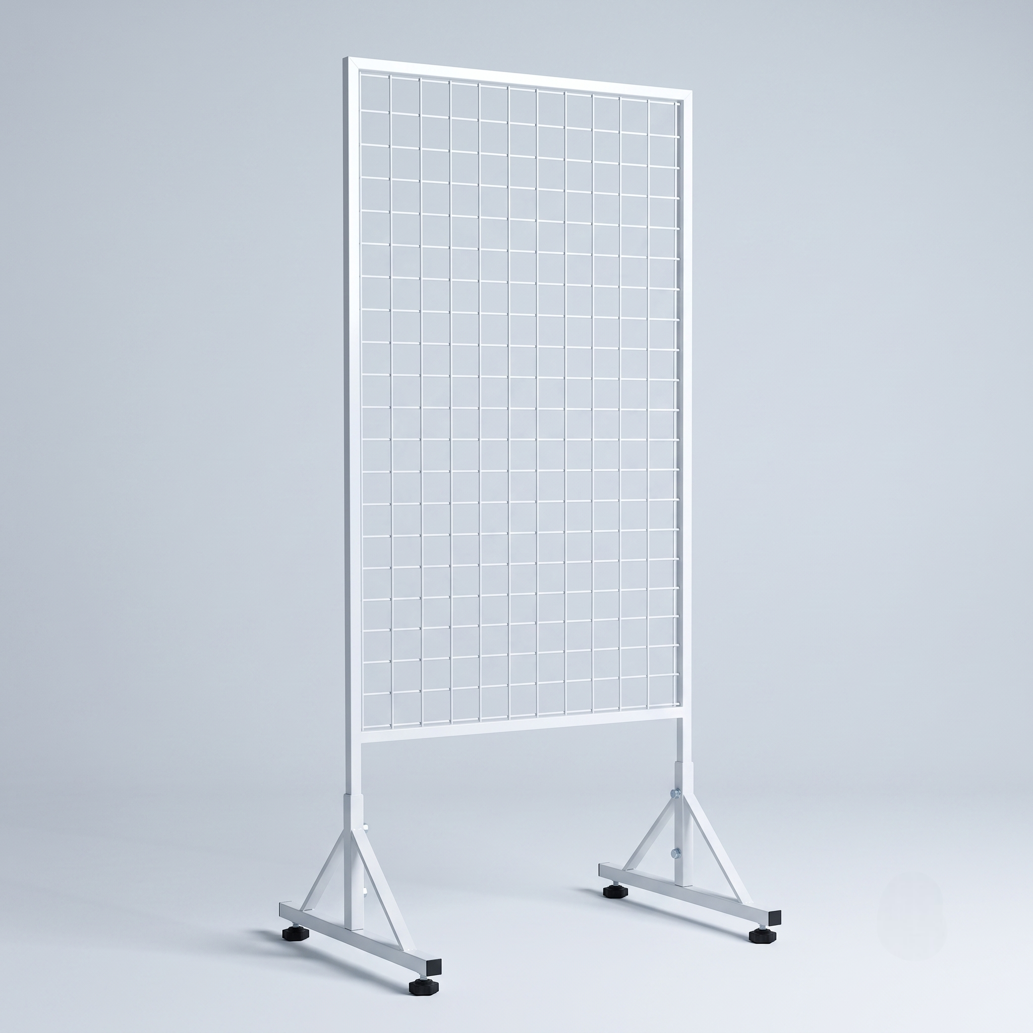 Freestanding Wire Grid Panel Display with Wheels – Mobile Gridwall Rack for Retail Store Products, Craft Fairs & Trade Shows – Heavy-Duty Wire Mesh Panel Stand