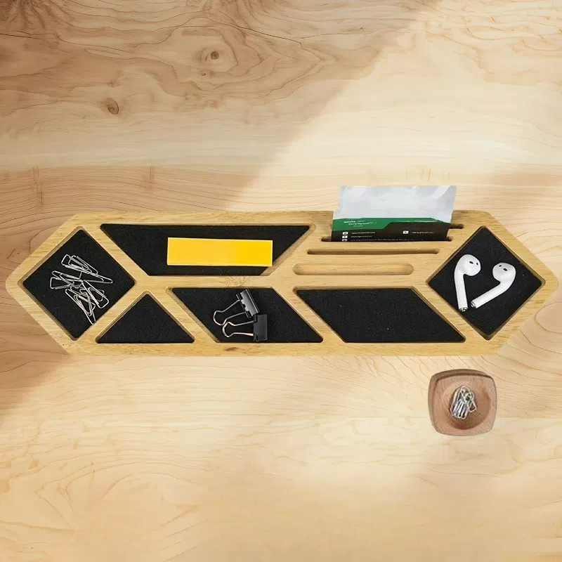 Wooden Desktop Organizer – Multi-Purpose Office Storage Rack