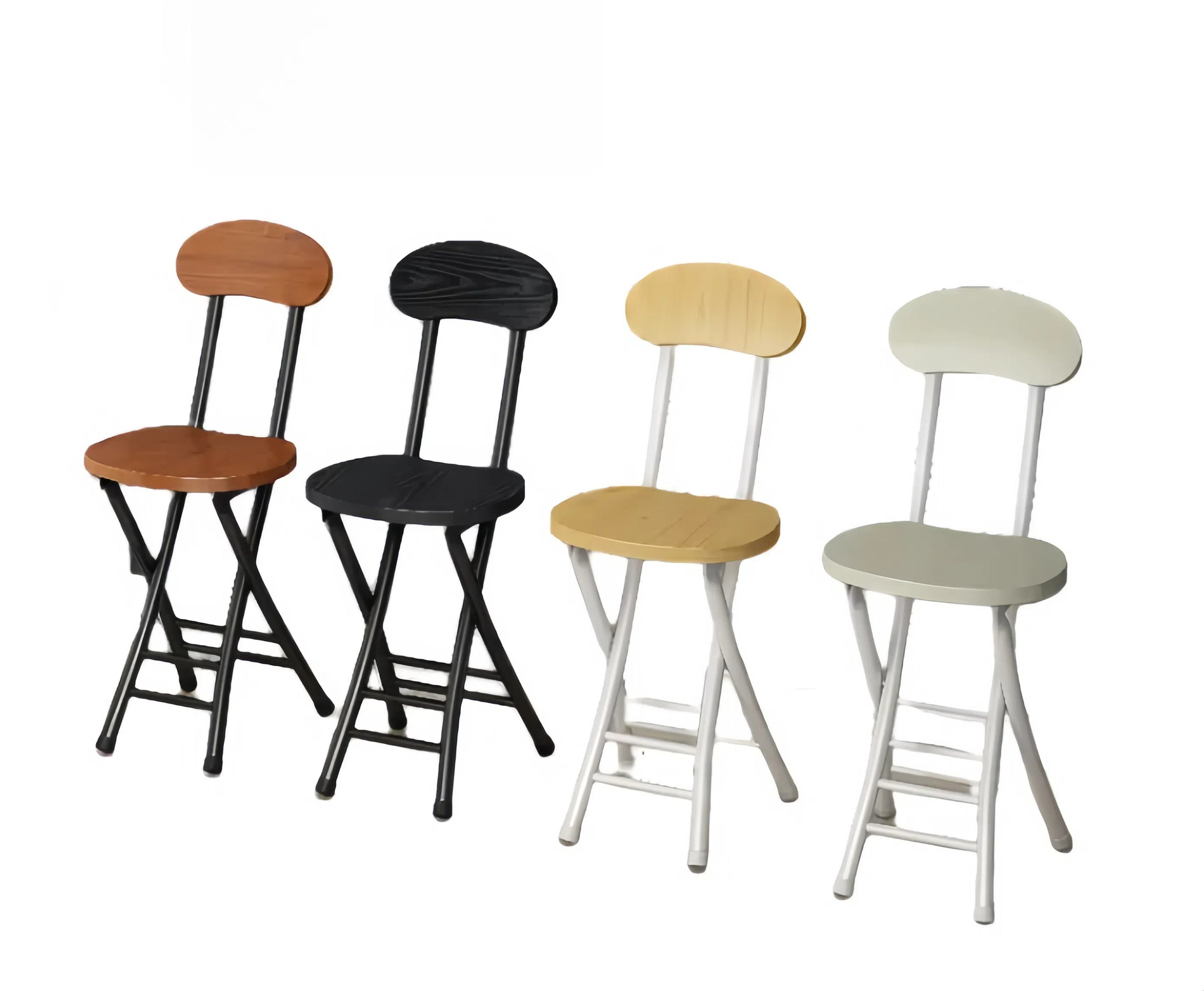 Foldable Wooden Chair with Backrest – Space-Saving Dining or Desk Chair