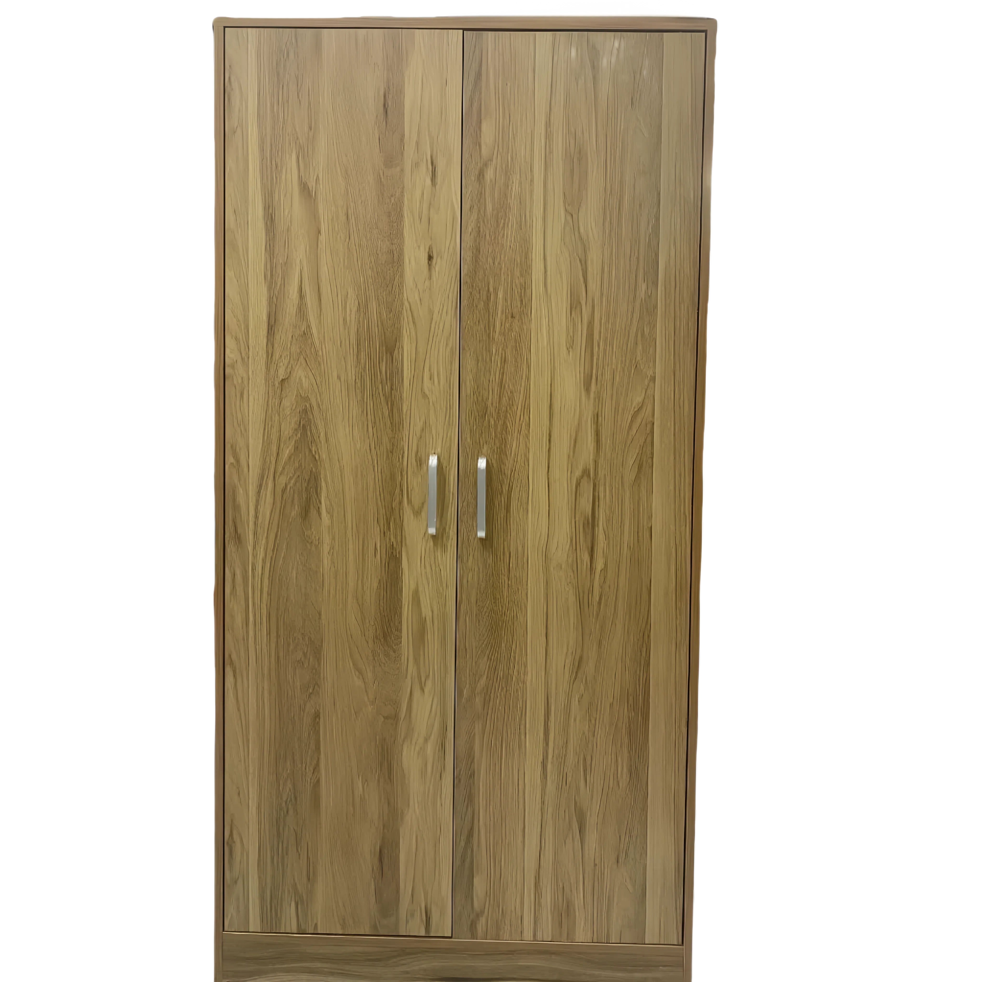 2-Door Wooden Storage Cabinet – 47.2 x 23.6 x 15.7 in (120 x 60 x 40 cm), MDF Wardrobe for Bedroom or Office