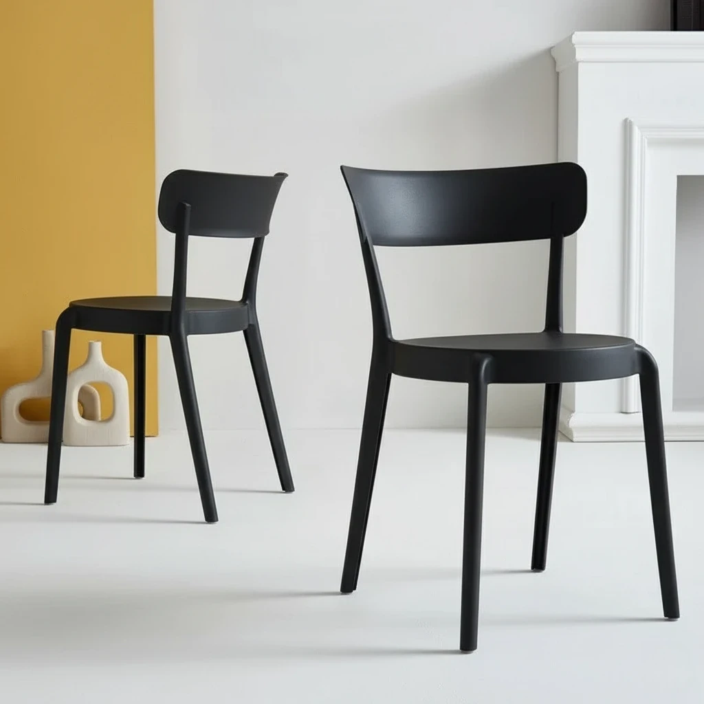 20 or 40 units Compact Stacking Chair - Low Back Design, 18.1"x16.9"x29.1", Seating H 17.7"