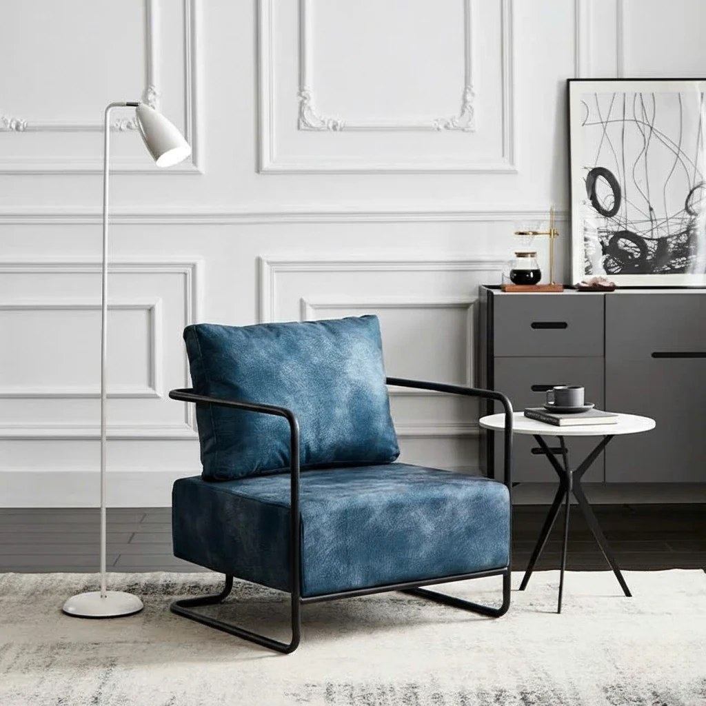 Bulk Deal - 8 x Upholstered Lounge Chair with Metal Frame 27.5"x30.3"x26.8"-SH 16.5"