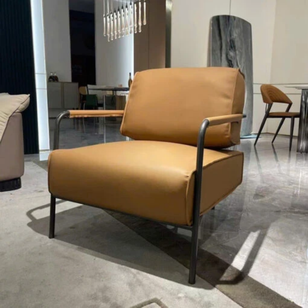 8 x Modern Upholstered Single Cafe Chair with Metal Frame 25.6"x29.5"x29.5"-SH 16.5"