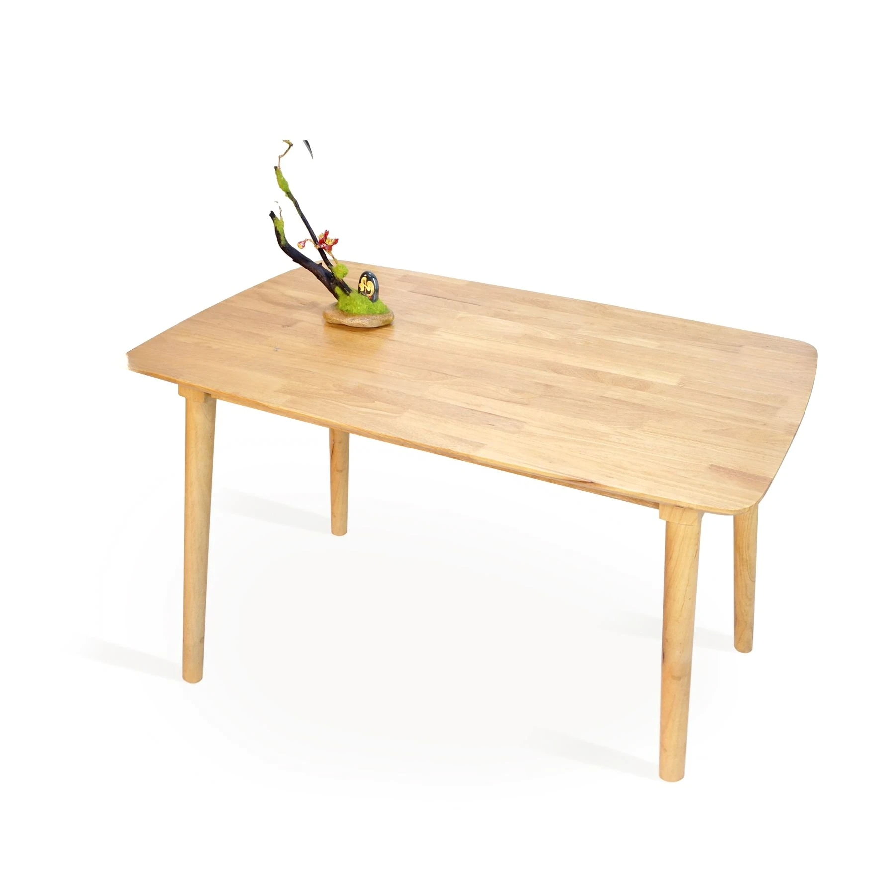 Kikbo Mango Solid Wood Dining Table 47.2"x29.5"x29.5" - Kitchen & Dining Table with Sturdy 4-Leg Base, Protective PU Coating, Easy-Clean Water-Resistant Surface